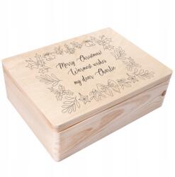 Creative Deco Karácsonyi doboz egyedi kívánságokkal, ajándék karácsonyra, 40x30 cm (JANCDSD140BCUSTOMXMASFRAMEFBM)