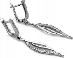 Lovrin 925-ös ezüst fülbevaló, hosszú, lógós, elegáns cirkónia kövekkel