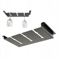  Akasztó 6 db borospohárhoz fekete fém pohártartó ajándék (Czarny wieszak na 6 kieliszków do wina)