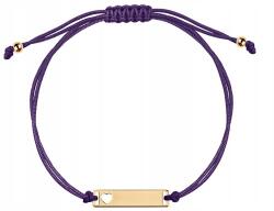 Lovrin Arany karkötő 585, lila zsinórral, lemezzel és szívvel (62485124)