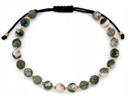 Lovrin Arany karkötő 585 14k 0.74g zöld kövekkel fekete zsinóron (62957025)