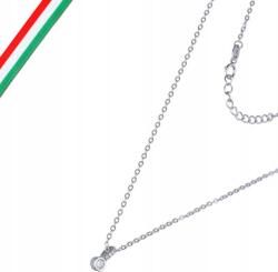 Lovrin 925-ös ezüst női nyaklánc finom golyóval és fehér cirkónia medállal (Lovrin)