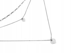 Lovrin Divatos ezüst nyaklánc 3 lánccal és szívekkel, 925-ös ezüst, 7, 74g, ajándéknak (60772398)