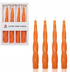  Narancssárga, spirál alakú, illatmentes kúpos gyertyák, 19 cm, 4 darab (B0C9M8JS51)
