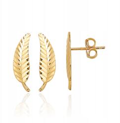 Lovrin Arany fülbevaló, levélke formájú, gyémántcsiszolt, 585-ös, 1, 21g, stekkeres, elegáns ajándék (58714834)