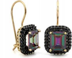 Elegáns arany fülbevaló 585, gazdagon díszítve cirkóniákkal, divatos ajándék