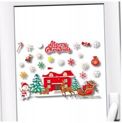  Karácsonyi Ablakmatrica Dísz, Színes Dekoráció Karácsonyra (Świąteczna Naklejka na Okno kolorowa)