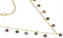 Lovrin Ezüstözött, aranyozott 925-ös nyaklánc csillagokkal, cirkónia kövekkel, divatos mintával (Lovrin 51666)