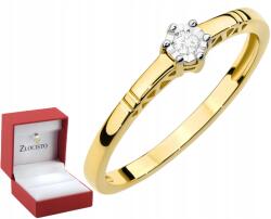 ZŁOCISTO Arany Gyűrű Brilláns Kővel 585 Arany Ingyenes Gravírozás Ajándék (DLA DZIEWCZYNY NARZECZONEJ) - allegro - 123 365 Ft