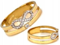 Lovrin Arany gyűrű 585 14kt végtelen szimbólum fehér cirkónia kövekkel