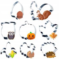  Őszi Süteménykiszúrók 8 Darabos Szett Tökmintás, Levélmintás, Mókusmintás, Sünmintás és Egyéb (B0D4KC6L19)