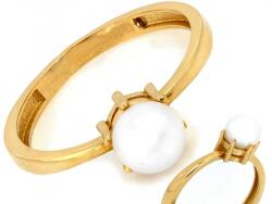 Lovrin Arany 585 gyűrű gyönggyel, időtálló, elegáns, divatos, ajándéknak is kiváló, 16-os méret (Lovrin)