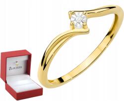 ZŁOCISTO Arany Gyűrű Brillianssal 585 Arany Ingyenes Gravírozás Ajándék (DLA DZIEWCZYNY NARZECZONEJ) - allegro - 108 560 Ft