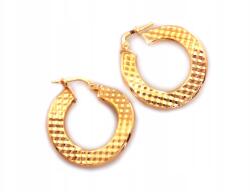 Lovrin Ezüst fülbevaló 925 aranyozott széles karika 4.08g kövek nélkül ajándékba