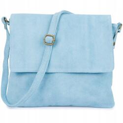 Beltimore Női velúrbőr kézitáska postás táska olasz B5 tágas (B67babyblue)