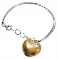 Lovrin Ezüst karkötő 925, látványos, kétszínű, felfújt szívvel, ajándékba (Lovrin108159)