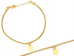 Lovrin Ezüst karkötő 925 aranyozott szívvel, 2.15g, 19-es méret, ajándékba (60103773)