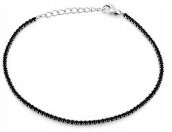 Lovrin Női ezüst karkötő 925 fekete cirkónia kövekkel, vékony, 3.81g, 23-as méret (62956970)