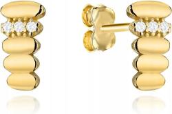 Lovrin Modern fülbevaló 585-ös sárga aranyból cirkónia kövekkel, stiftes, divatos ajándék