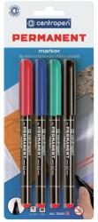 Centropen Alkoholos marker készlet, 1mm, M, Centropen 2846 bliszteres, 4 klf. szín - suplix