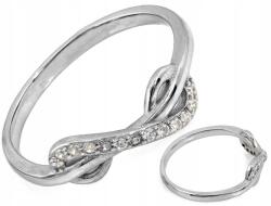 Lovrin Ezüst gyűrű 925 finom, összefonódó r15 végtelen jellel, cirkónia kövekkel, 1, 66g
