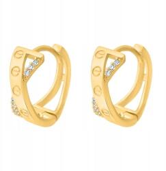 Lovrin Elegáns arany karika fülbevaló divatos mintával és cirkónia kövekkel, 585-ös aranyból (61110535)