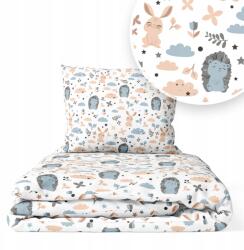 Ankras Ágyneműhuzat 135x100 Gyerek 2EL 100x135 Kiságyhoz (JEŻYKI Z ZAJĄCZKAMI P-2 135/100 40/60 NIEB.)