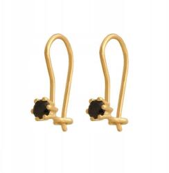 Lovrin Női arany fülbevaló 585 fekete kővel, 0, 89g, 14 karátos, divatos, ajándékba (61130767)