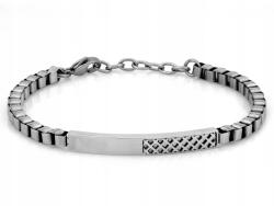 Lovrin Vastag, divatos, 5 mm-es acél karkötő merev lemezzel, 21-es méretben, ajándéknak (56748117)