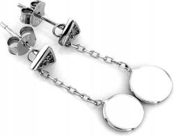 Lovrin Ezüst fülbevaló 925 függő láncokkal, kör és háromszög medálokkal, stekkeres