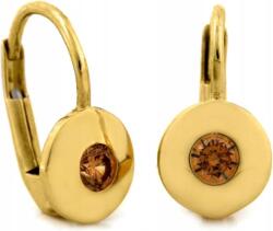 Lovrin Arany fülbevaló 585 divatos narancssárga cirkónia köves elegáns mintával ajándékba (43797913)