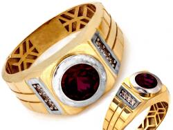 Lovrin Arany gyűrű cirkóniákkal 585 piros kő 4.56g R20 kétszínű arany 14k (62108426)