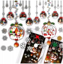  Karácsonyi Ablakmatrica dekoráció Színes karácsonyi dísz hópehely (Świąteczna Naklejka na Okno Boże Narodzenie)