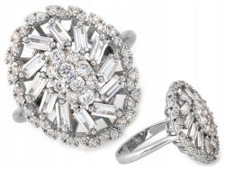 Lovrin Nagy ezüst gyűrű 925 ovális, fehér cirkóniákkal 6.48g ajándékba r20-as méret