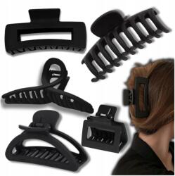 EdiBazzar Hajcsat szett 5 db-os matt hajcsat fekete klasszikus könnyű (Zestaw 5 szt czarne matowe klamry do włosów)