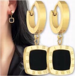 EdiBazzar 316L Sebészeti Acél Fülbevaló Arany színű, lógós, 18K arannyal futtatott, elegáns (Kolczyki Złote ze stali chirurgicznej)