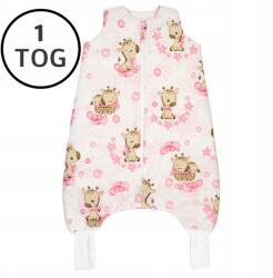 Ankras Bélelt Hálózsák Nadrágszárakkal 74-86 S 1 Tog Pamut 100% Lengyel Termék (ŚZN ocieplany ROZMIAR S 68-86 ŻYRAFKI RÓŻOWE)