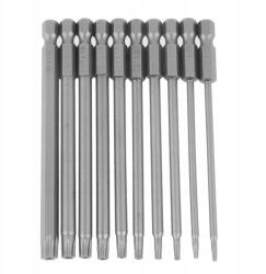 Mágneses hosszú bit készlet 1/4" 100mm Torx T6~T40 10 darab (GS03380)