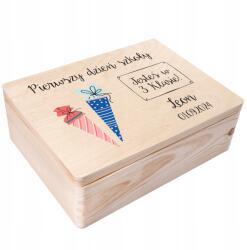 Creative Deco Fa doboz iskolai emlékeknek, gyermek névvel, ajándék, 40x30 (JANCDSD140BCUSTOMSCHOOLDAYTUTFBM)