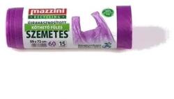 Mazzini Szemeteszsák köthető füles 60 liter 59 x 72 cm 15 db/tekercs újrahasznosított Mazzini_lilla - suplix