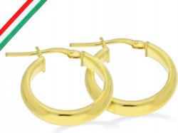 Lovrin Ezüstözött aranyozott 925-ös karika fülbevaló, cső alakú, 15 mm-es, elegáns, női ajándék (Lovrin 70366)