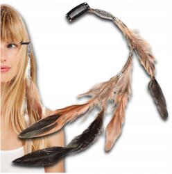 EdiBazzar Hajcsat Bézs Tollakkal, Boho Stílusú, Hosszú, Könnyű, Tökéletes Fesztiválokra (Spinka Do Włosów Z Beżowymi Piórkami Boho)