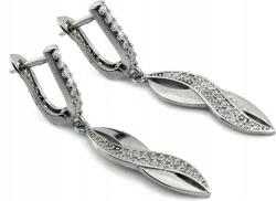 Lovrin 925-ös ezüst fülbevaló, egyedi, különleges, függő, cirkónia kövekkel, 3, 48 g