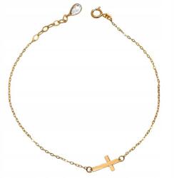 Lovrin Arany női karkötő 585-ös finomságú, celebkarkötő sima kereszttel és fehér cirkóniával (64285768)