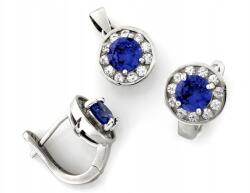 Lovrin Ezüst finom szett 925 kék köves fülbevaló és medál (Lovrin)
