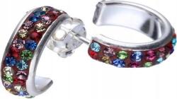 Lovrin Ezüst fülbevaló 925 színes kristályokkal 1, 91g, látványos ezüst ívek (Lovrin 48602)