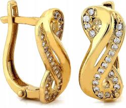 Lovrin Arany fülbevaló 585 végtelen szimbólum angol kapcsos látványos cirkónia kövekkel