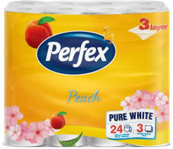 Perfex Toalettpapír 3 rétegű kistekercses 100% cellulóz 24 tekercs/csomag barack illattal Boni Perfex (SKU14183) - veryjet