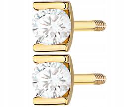 ZŁOCISTO Arany Fülbevaló Gyémántokkal, Csavaros, 585 Arany, Ajándéknak, Gravírozható (DLA DZIEWCZYNY NARZECZONEJ)