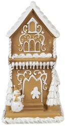 Clayre & Eef Karácsonyi dekoráció - Mézeskalács házikó hóemberrel